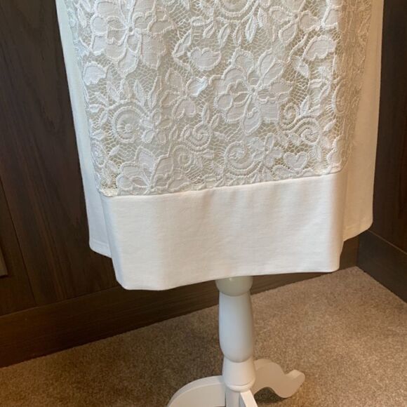 PattyBoutik Lace Overlay Ivory Dress L *NWT* - Picture 4 of 16
